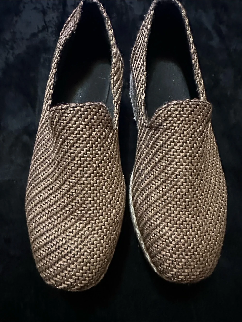 Women's Brown Woven Espadrilles Slip-On Size 41